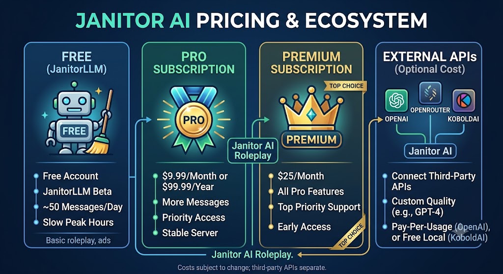 JANITOR AI PRICING & ECOSYSTEM
